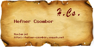Hefner Csombor névjegykártya